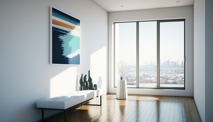 Obraz premium Modern interior. scandinavian style, Generative AI