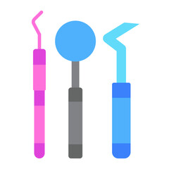Dentist Tools Flat Icon