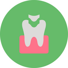 Dental Filling Multicolor Circle Flat Icon
