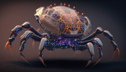 Nanoboter in Form einer Krabbe Generative AI - obrazy, fototapety, plakaty
