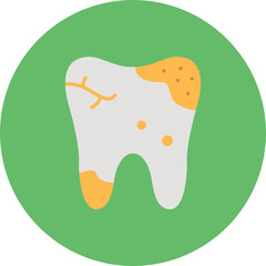 Dental Caries Multicolor Circle Flat Icon