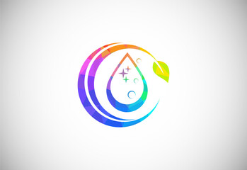 Low Poly Cleaning Service Logo Design Template, Cleaning Company Logo Sign Symbol.