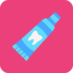 Toothpaste Multicolor Round Corner Flat Icon