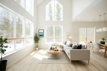 Fototapeta premium Modern interior. scandinavian style, Generative AI