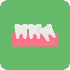 Wisdom Tooth Multicolor Round Corner Flat Icon