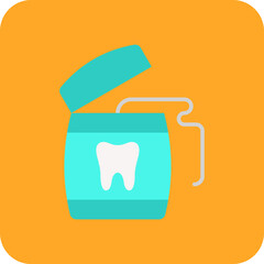 Dental Floss Multicolor Round Corner Flat Icon