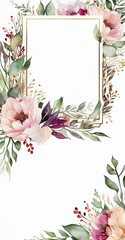 Watercolor Floral Invitation Card Template