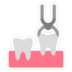 Tooth Extraction Sticker Icon