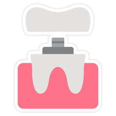 Dental Crown Sticker Icon