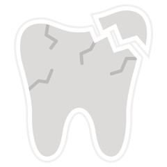 Broken Tooth Sticker Icon
