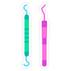 Dental Probe Sticker Icon