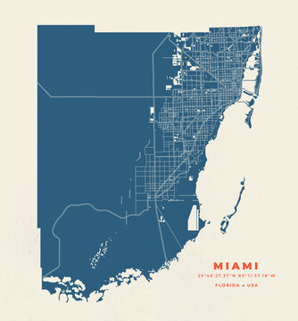 Miami - Dade County Vector Poster Flyer