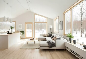 Obraz na płótnie Canvas Modern interior. scandinavian style, Generative AI
