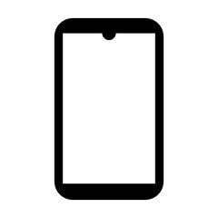 Mobile phone black icon. Flat design for applications, websites and decoration. Vector isolated on white background.