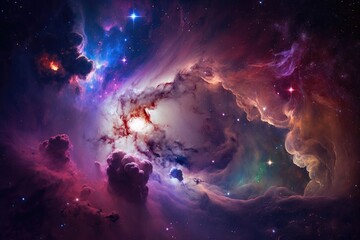 Obraz na płótnie Canvas space background features a stunning deep-space view - generative ai