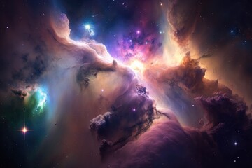 Obraz na płótnie Canvas space background features a stunning deep-space view - generative ai