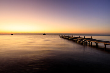 Plakat sunset on the pier