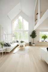 Fototapeta premium Modern interior. scandinavian style, Generative AI