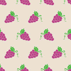 CONCORD GRAPES FRUIT SEAMLESS PATTERN ALL OVER PRINT VECTOR