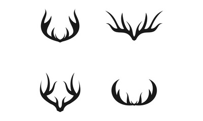 Deer horn set illustration vector design