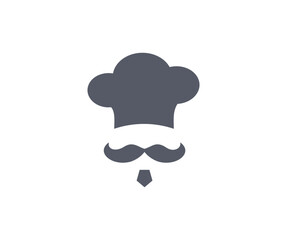 Chef cook, chef hat logo design. Chef style brand mustache. Food, meal, restaurant and catering, food concept vector design and illustration.


