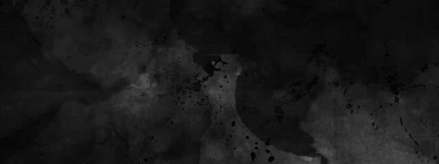 Dark Gray Distressed Grunge Texture for your design. abstract black backdrop concrete texture background banner pattern. Dark cement wall in retro concept. Black concrete background for wallpaper 