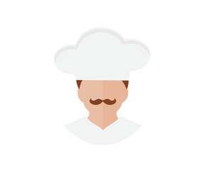 Male Chef in toque, cooking, culinary and people concept icon design. Professional chef man. Chef, Catering service, kitchen, restaurant. Cook, chef icon for your design vector design and illustration