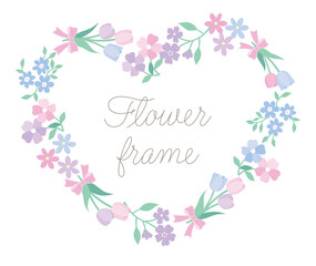 花　チューリップ　ハート　フレーム