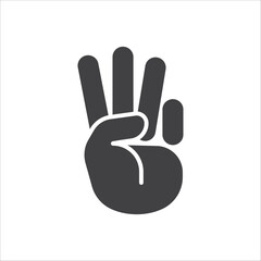 Fototapeta na wymiar Hand symbol. Hand gesture icon. Hand geometric style icon. Hand sign language icon. Vector illustration