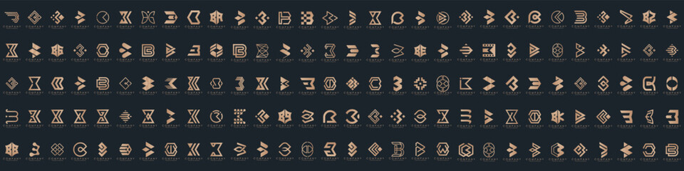 abstract letter B logo icon set. design for business of luxury, elegant, simple. © gemilang