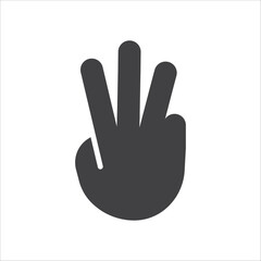 Hand symbol. Hand gesture icon. Hand geometric style icon. Hand sign language icon. Vector illustration