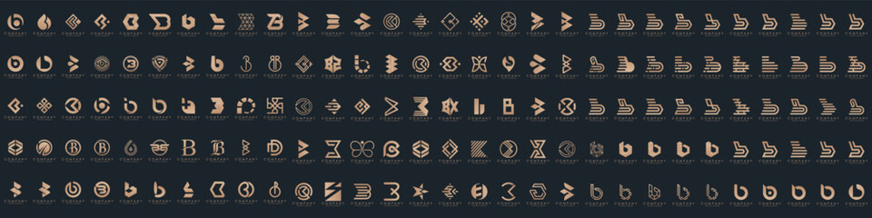 abstract letter B logo icon set. design for business of luxury, elegant, simple. © gemilang