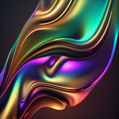 Abstract Fluid Iridescent Colorful Background