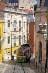Fototapeta premium Electric train in Lisbon, Portugal