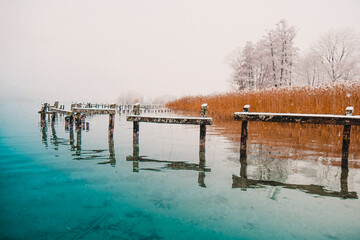 Discovering Winter Beauty: Lake Annecy Snow Scene