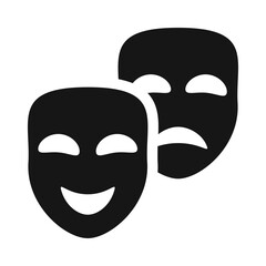 comedy and tragedy masks black vector