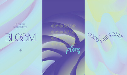 Social media gradient aesthetic quotes template collection	