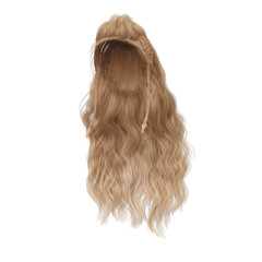 Long hair high fantasy isolated 3d render blonde