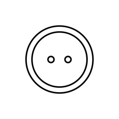 Fototapeta premium Clothing button line icon. Sew-through button with two holes. Vector Illustration