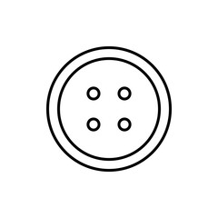 Clothing button line icon. Sew-through button with four holes. Vector Illustration