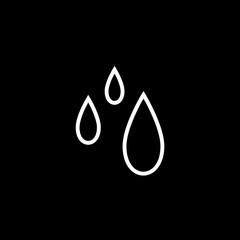 Water Icon isolated on black background. 