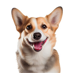 The dog is happy and smiling. on a transparent background. generative AI