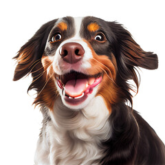 The dog is happy and smiling. on a transparent background. generative AI