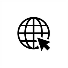 Go to web Icon in trendy flat style isolated on white background. Website pictogram. Internet symbol for your web site design