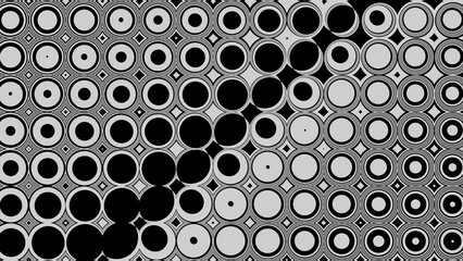 Hypnotic abstract illustratration. Black and white