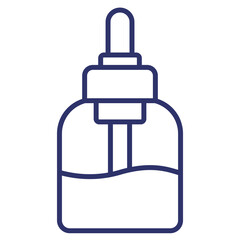 dropper bottle line icon on white