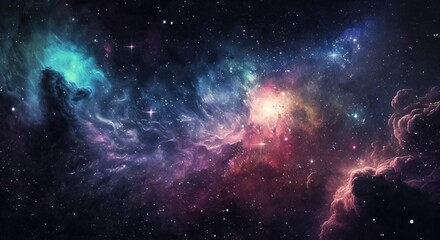 Obraz na płótnie Canvas Galaxy in Space. Brights stars in the universe. Generative AI.