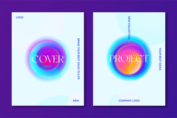 Set of cover templates with abstract gradient shapes. For brochures, booklets, catalogues, notebooks, wallpapers and other projects.