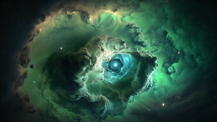 Fototapeta na wymiar Green Nebula