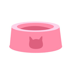 Cat bowl illustration. Pet food container. 